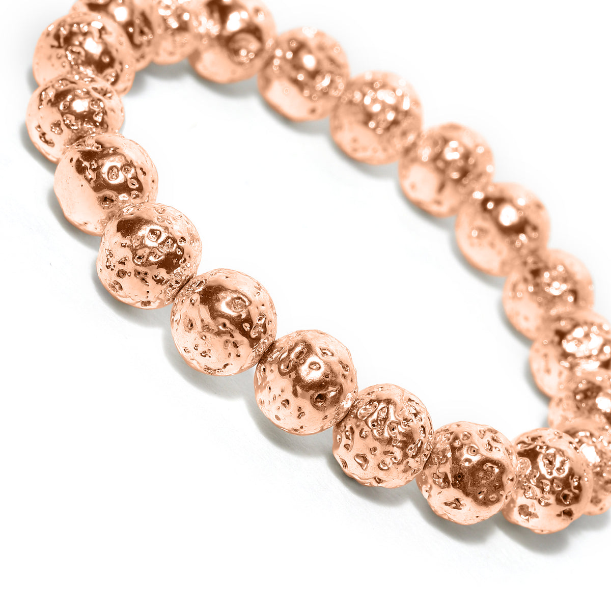 Arihant Gems & Jewels Rose Gold Lava Stone Bracelet Astrological Bracelet | Reiki Yoga Healing Distance Charm Bracelet | Unisex Both for Men & Women