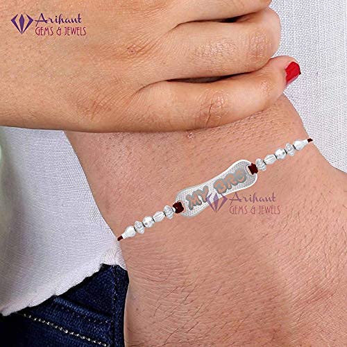 Arihant Gems & Jewels 925 Sterling Silver rakhi for brother My Bro Rakhi for Brother | Natural & Certified for Raksha Bandhan
