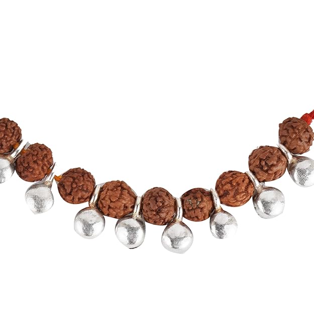 Arihant Gems & Jewels Unisex Silver 925 silver rakhi for brother/Bhai/Bhaiya/Bro Rudraksha Elegant Rakhi for Your Brother for Rakshabandhan