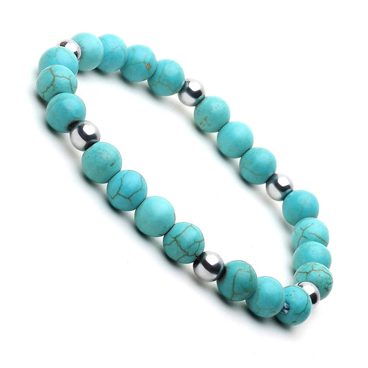 Arihant Gems & Jewels Designer Firoza Bracelet | Natural & Certified | Astrological Gemstone | Positive Effect | Unisex Both for Men & Women