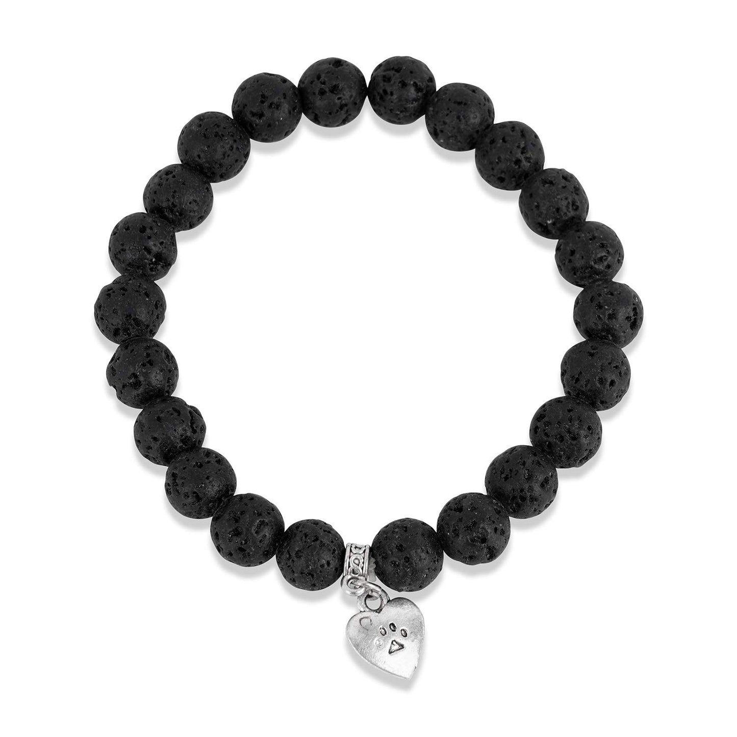 Arihant Gems & Jewels Lava Bracelet with charm Bracelet | Natural & Certified | Astrological Gemstone | Positive Effect | Unisex Both for Men & Women