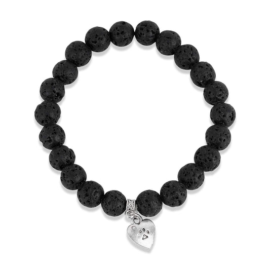 Arihant Gems & Jewels Lava Bracelet with charm Bracelet | Natural & Certified | Astrological Gemstone | Positive Effect | Unisex Both for Men & Women - Arihant Gems & Jewels