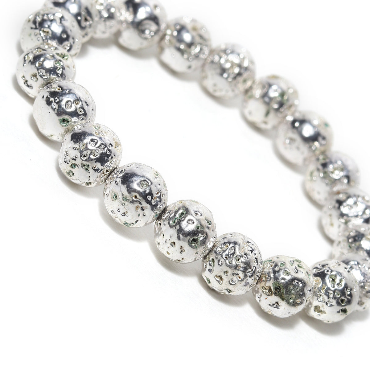 Arihant Gems & Jewels Silver Lava Stone Bracelet | Natural & Certified | Astrological Bracelet | Reiki/Yoga Healing Distance Charm Bracelet | Unisex Both for Men & Women