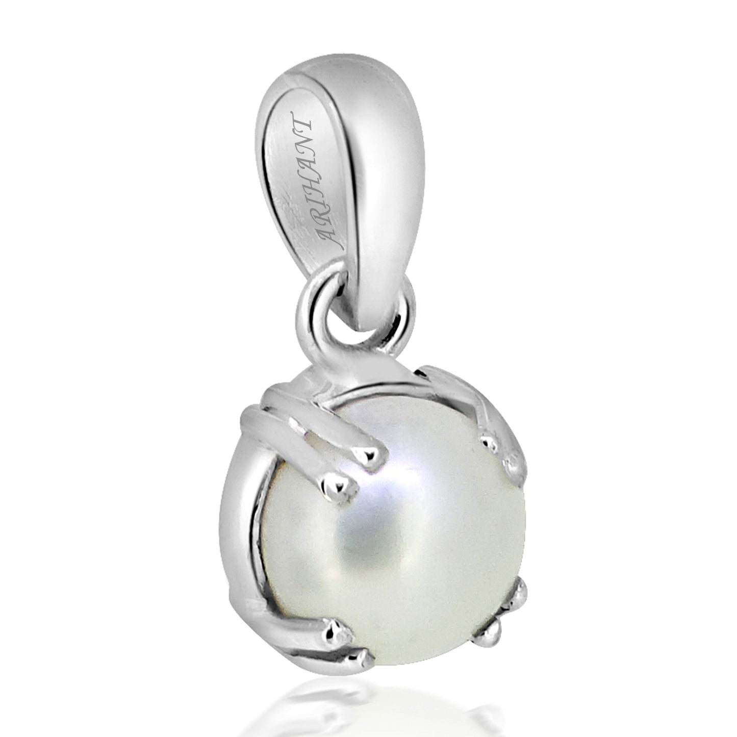 Fresh Water Pearl (Moti) 3.25 - 13.25 Ratti Certified Astrological Gemstone Silver(925) Prong Setting Pendant