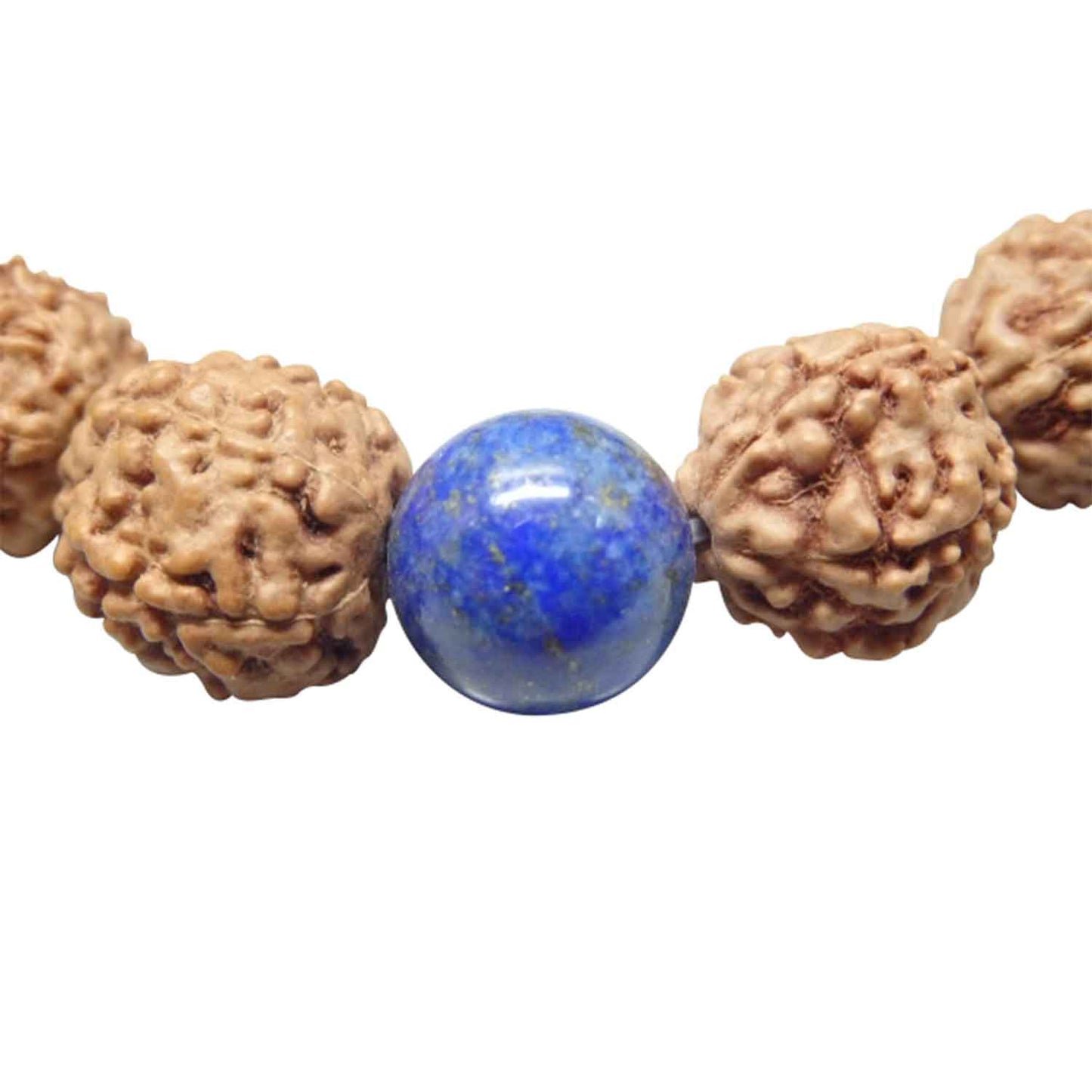 ARIHANT GEMS & JEWELS Brown Non-Precious Metal 5 Mukhi Indonesia Natural Sodalite Certified Unisex Rudraksha Bracelet