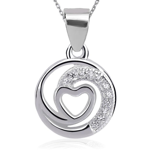 Arihant Gems & Jewels Stylish Silver 925 Heart Design Pendent For Women Girls Love Pendant Silver Chain Pendant For Women Gift for Sister Love Gift Pendant Necklace