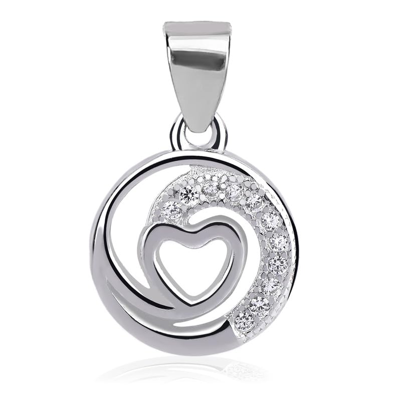 Arihant Gems & Jewels Stylish Silver 925 Heart Design Pendent For Women Girls Love Pendant Silver Chain Pendant For Women Gift for Sister Love Gift Pendant Necklace
