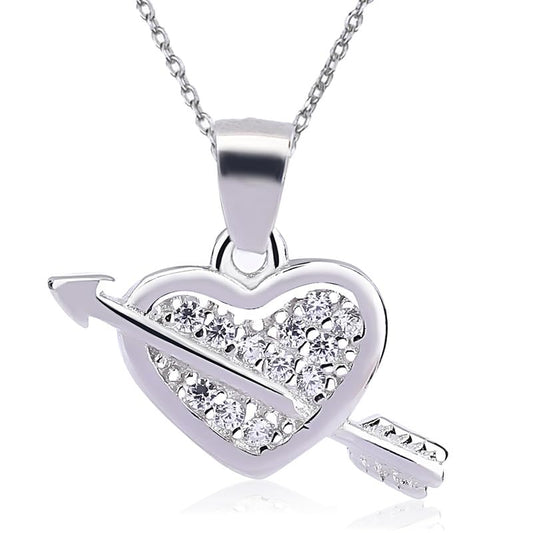 Arihant Gems & Jewels Stylish Silver 925 Heart Design Pendent For Women Girls Love Pendant Silver Chain Pendant For Women Gift for Sister Love Gift Pendant Necklace