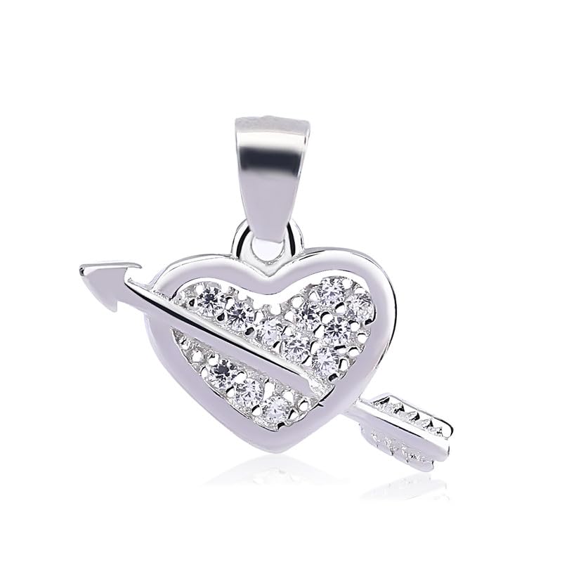 Arihant Gems & Jewels Stylish Silver 925 Heart Design Pendent For Women Girls Love Pendant Silver Chain Pendant For Women Gift for Sister Love Gift Pendant Necklace