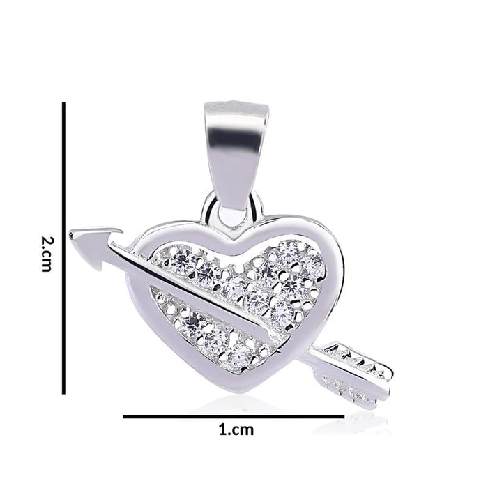 Arihant Gems & Jewels Stylish Silver 925 Heart Design Pendent For Women Girls Love Pendant Silver Chain Pendant For Women Gift for Sister Love Gift Pendant Necklace