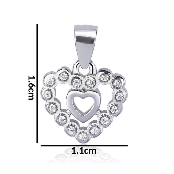 Arihant Gems & Jewels Stylish Silver 925 Heart Design Pendent For Women Girls Love Pendant Silver Chain Pendant For Women Gift for Sister Love Gift Pendant Necklace