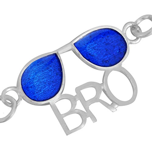 Silver 925 "Bro/Bhai/Rudraksha" Designer Elegant Silver Rakhi for Your Brother for Rakshabandhan by Arihant Gems and Jewels