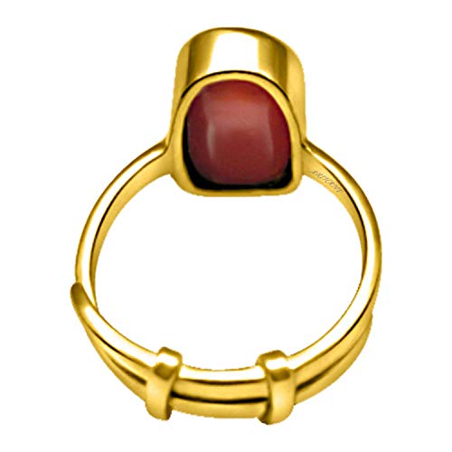 Ashtadhatu Munga Ring Natural & Certified Coral (Moonga) 4.25 Ratti ti 12.25 Ratti Astrological Gemstone Adjustable ASHTADHATU Ring by ARIHANT GEMS & JEWELS