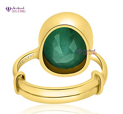 Panchdhatu Emerald Ring Emerald Panna Stone Adjustable Panchdhatu Ring by Arihant Gems and Jewels