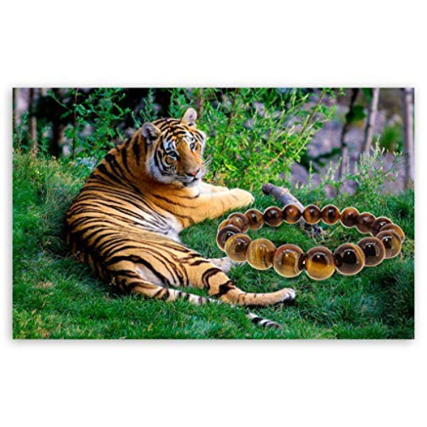 Arihant Gems & Jewels Tiger Eye Bracelet | Natural & Certified | Astrological Gemstone | Positive Effect | Unisex Both for Men & Women