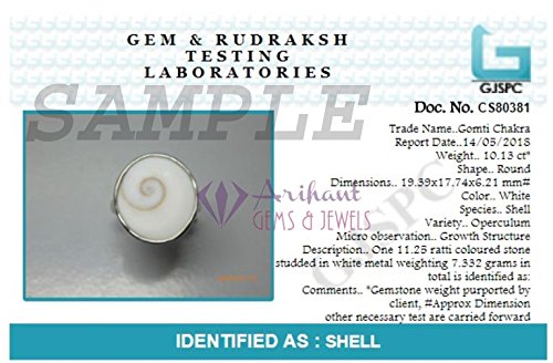 Gomti Chakra Adjustable Ring Natural & Certified Gomti Chakra Astrological Gemstone by ARIHANT GEMS & JEWELS