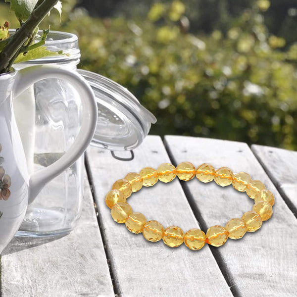 Arihant Gems & Jewels Citrine Bracelet | Natural | Astrological Gemstone | Positive Effect | Unisex Both for Men & Women