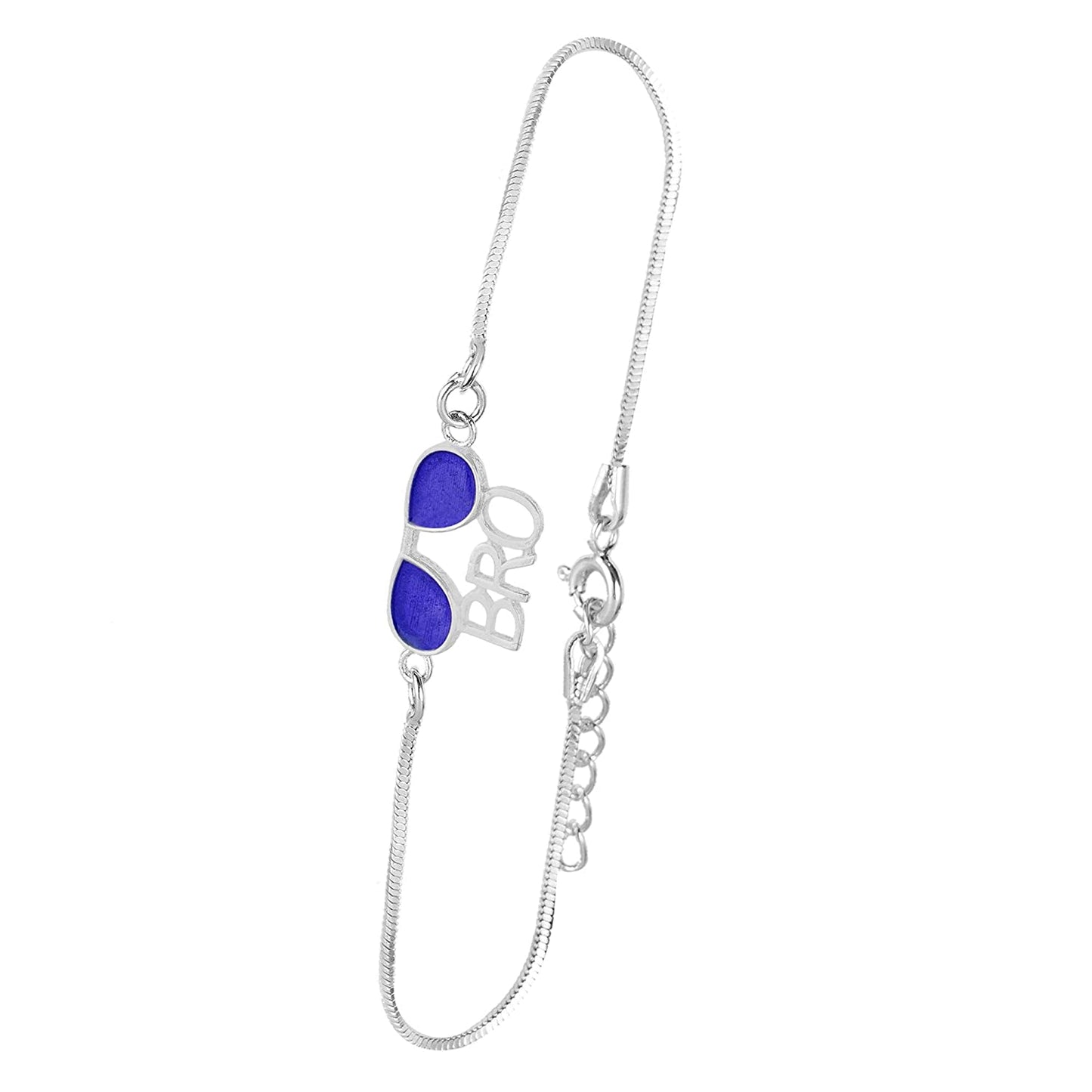 Silver 925 "Bro/Bhai/Rudraksha" Designer Elegant Silver Rakhi for Your Brother for Rakshabandhan by Arihant Gems and Jewels
