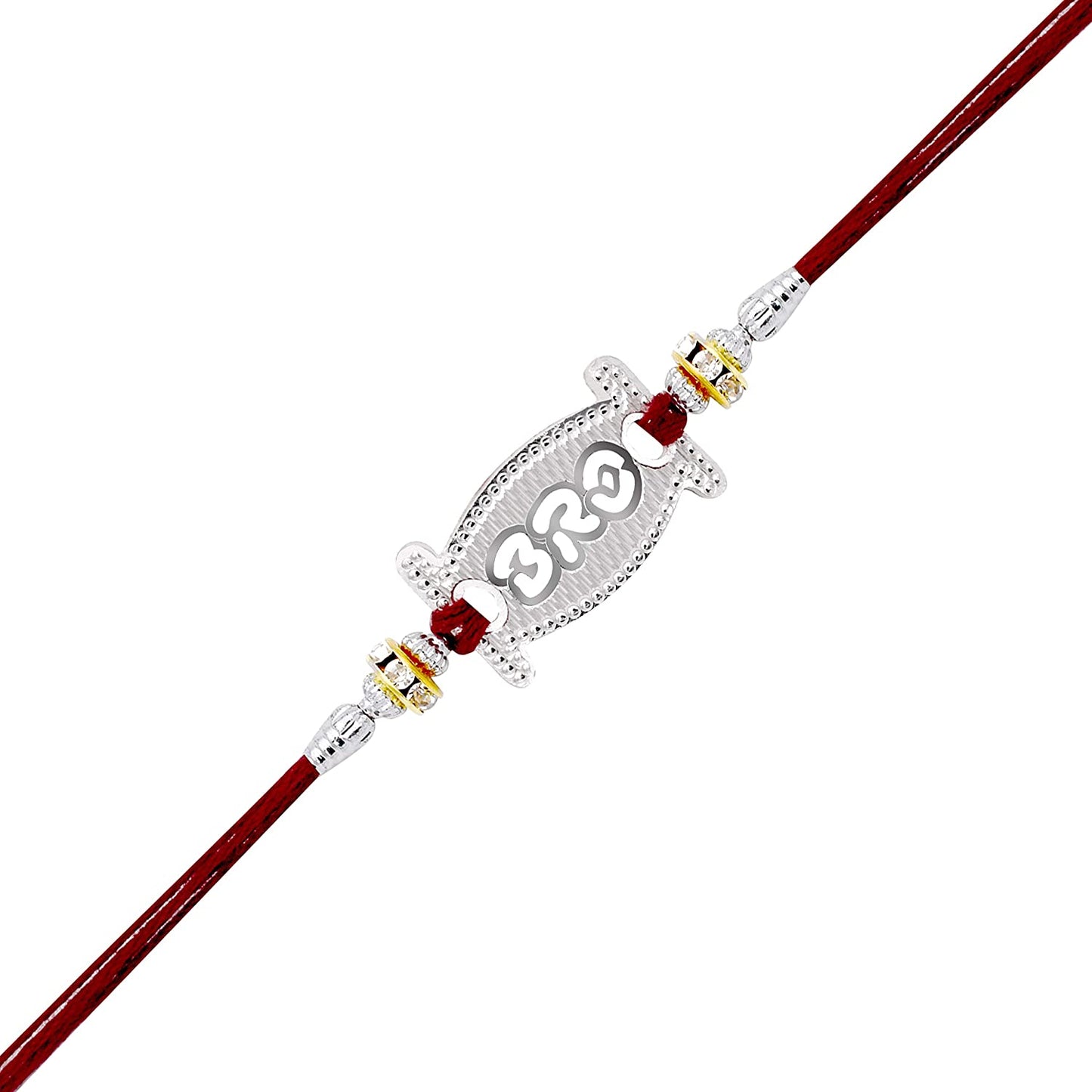 Silver 925 "Bro/Bhai/Rudraksha" Designer Elegant Silver Rakhi for Your Brother for Rakshabandhan by Arihant Gems and Jewels