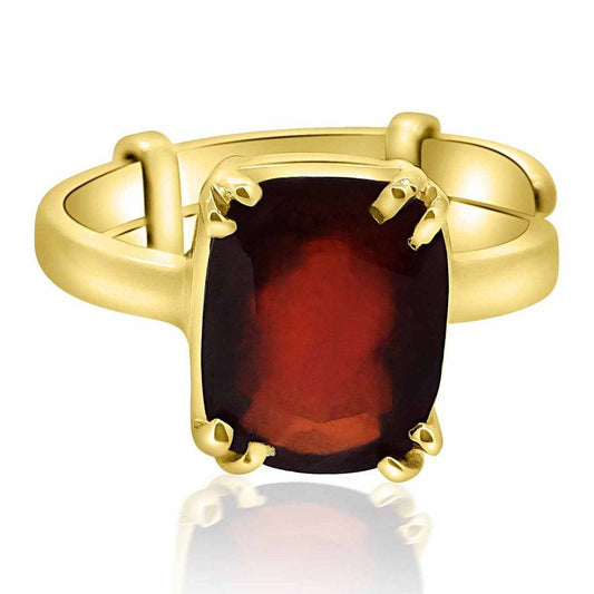 Hessonite Garnet (Gomed) 3.25 - 12.25 Ratti Natural & Certified Astrological Gemstone Adjustable Panchdhatu Prong Setting Ring