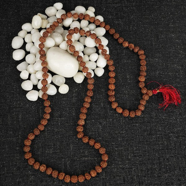 5 Mukhi RUDRAKSHA JAAP MALA FOR POOJA (ASTROLOGY) (108+1 Beads) 100% Original & Certified