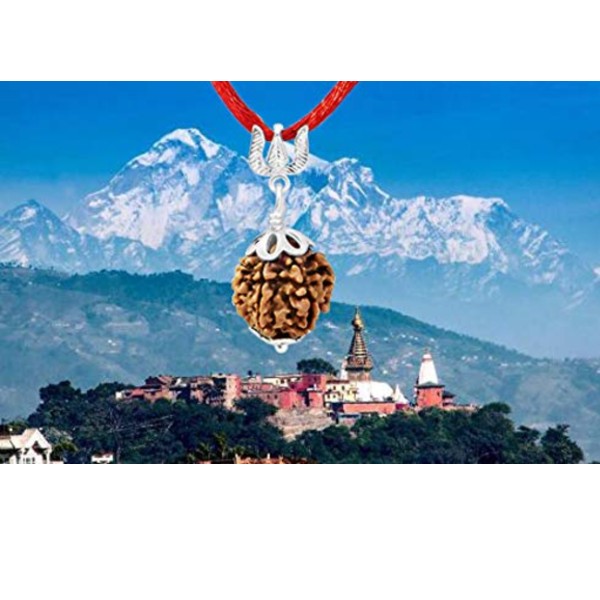 4 Mukhi NEPALI RUDRAKSHA SILVER 925 TRISHUL PENDANT / Four Faced RUDRAKSHA 100% Original & Certified