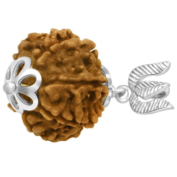 7 Mukhi NEPALI RUDRAKSHA SILVER 925 TRISHUL PENDANT / Seven Faced RUDRAKSHA 100% Original & Certified