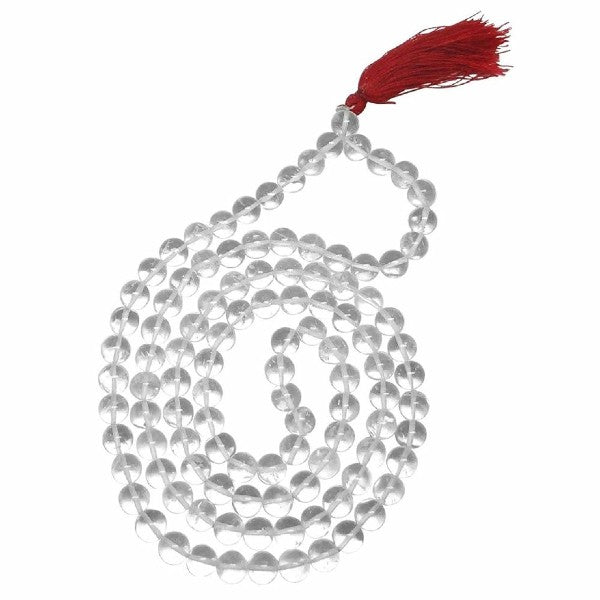 SPHATIK JAAP MALA 8 MM FOR POOJA (ASTROLOGY) (108+1 Beads) 100% Original & Certified