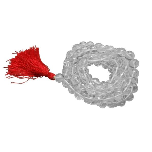 SPHATIK JAAP MALA 8 MM FOR POOJA (ASTROLOGY) (108+1 Beads) 100% Original & Certified