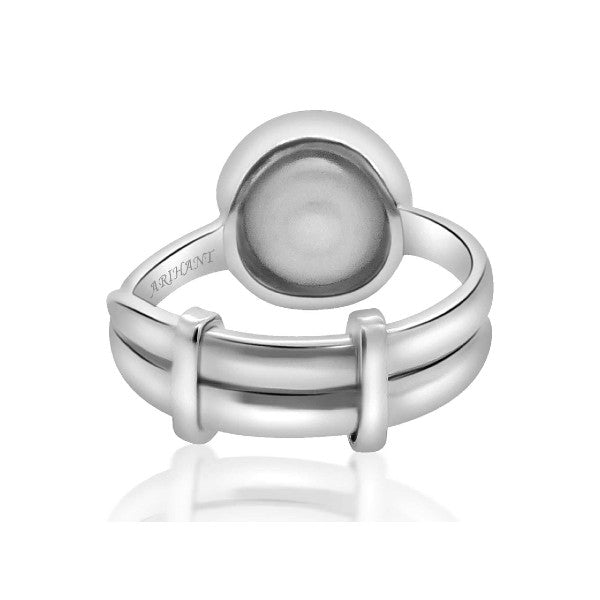 Fresh Water Pearl (Moti) 3.25 - 12.25 Ratti Certified Astrological Gemstone Adjustable Silver(925) Bezel Setting Ring