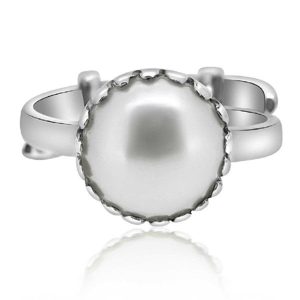 Fresh Water Pearl (Moti) 3.25 - 12.25 Ratti Certified Astrological Gemstone Adjustable Silver(925) Crown Setting Ring