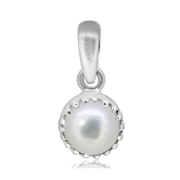Fresh Water Pearl (Moti) 3.25 - 13.25 Ratti Certified Astrological Gemstone Silver(925) Crown Setting Pendant