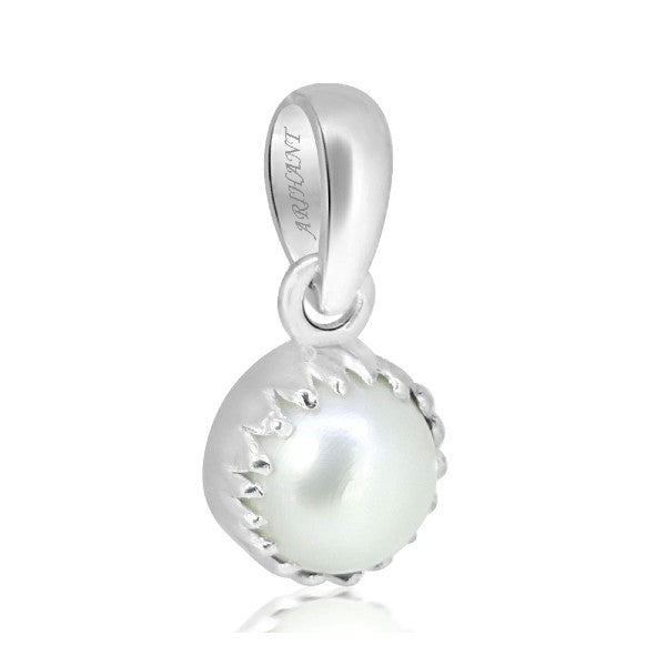 Fresh Water Pearl (Moti) 3.25 - 13.25 Ratti Certified Astrological Gemstone Silver(925) Crown Setting Pendant