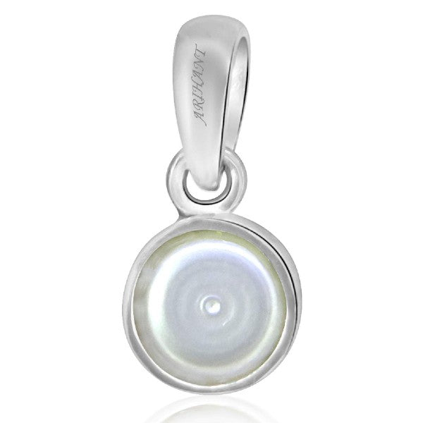 Fresh Water Pearl (Moti) 3.25 - 13.25 Ratti Certified Astrological Gemstone Silver(925) Crown Setting Pendant
