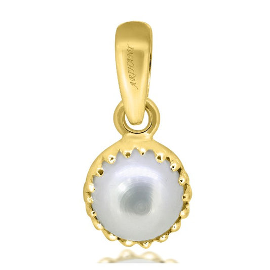 Fresh Water Pearl (Moti) 3.25 - 13.25 Ratti Certified Astrological Gemstone  Ashtdhatu Crown Setting Pendant