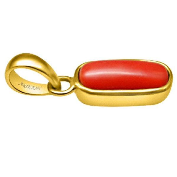 Coral (Moonga) 4.25 - 12.25 Ratti Natural & Certified Astrological Gemstone Ashtdhatu Bezel Setting Pendant