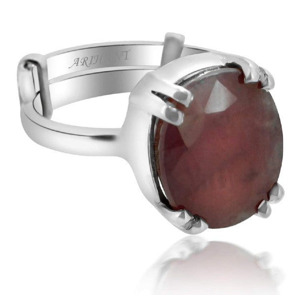 Ruby (Manik) 3.25 - 12.25 Ratti Natural & Certified Astrological Gemstone Silver(925) Prong Setting Ring
