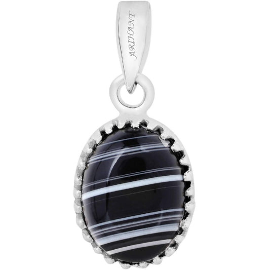 Sulemani Hakik 11.25 Ratti Natural & Certified Astrological Gemstone Silver(925) Crown Setting Pendant