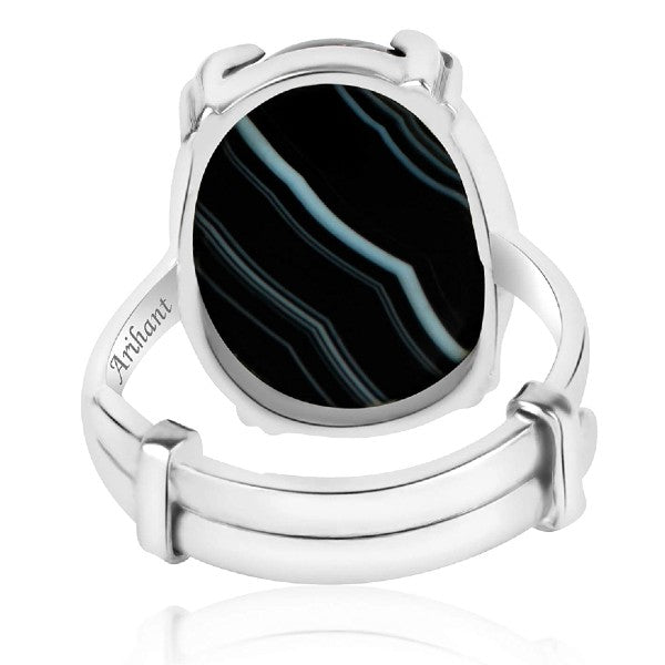 Sulemani Hakik 11.25 Ratti Natural & Certified Astrological Gemstone Silver(925) Crown Setting Ring