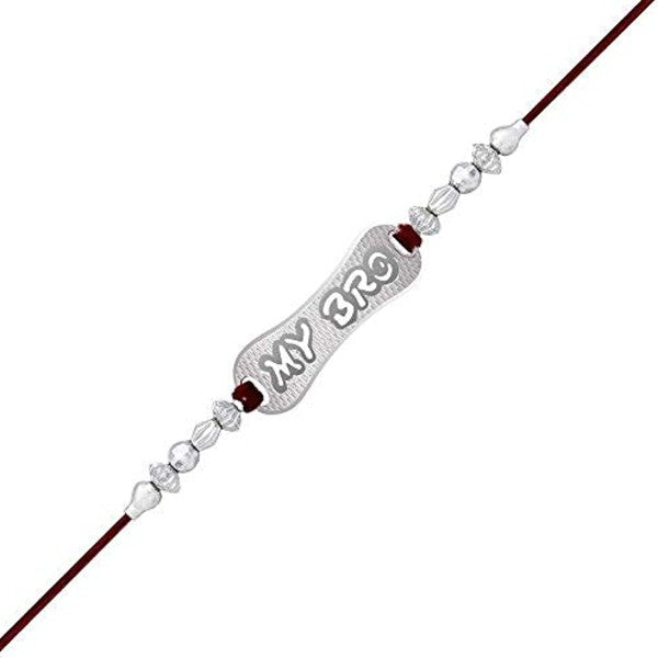 Arihant Gems & Jewels 925 Sterling Silver "My Bro" Rakhi for Brother | Natural & Certified