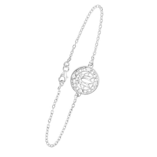 Arihant Gems & Jewels 925 Silver Lotus Bracelet/Rakhi for Brother/Bhai/Bhaiya/Bro