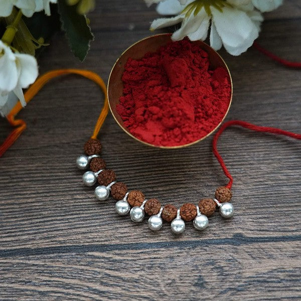 Arihant Gems & Jewels Unisex Silver 925 Brother/Bhai/Bhaiya/Bro Rudraksha Elegant Rakhi for Your Brother for Rakshabandhan