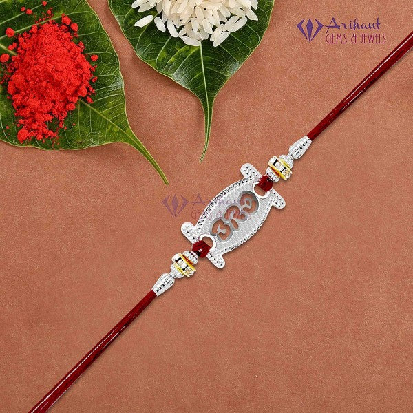 Arihant Gems & Jewels Unisex Silver 925 Brother/Bhai/Bhaiya/Bro Elegant Rakhi for Your Brother for Rakshabandhan