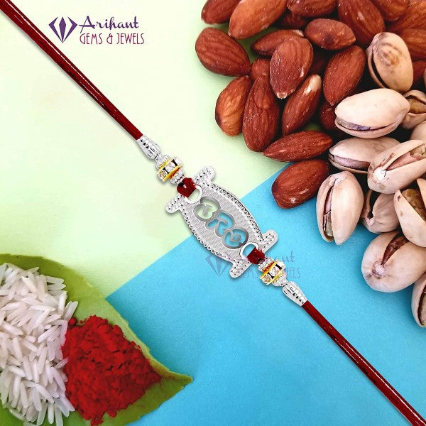 Arihant Gems & Jewels Unisex Silver 925 Brother/Bhai/Bhaiya/Bro Elegant Rakhi for Your Brother for Rakshabandhan