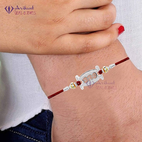 Arihant Gems & Jewels Unisex Silver 925 Brother/Bhai/Bhaiya/Bro Elegant Rakhi for Your Brother for Rakshabandhan