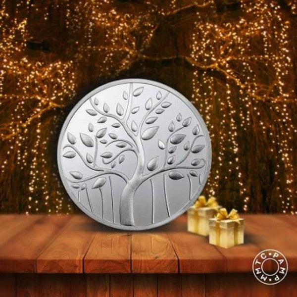MMTC - PAMP Banyan Tree Silver(999) 10 gm. Coin With Capsule Packing