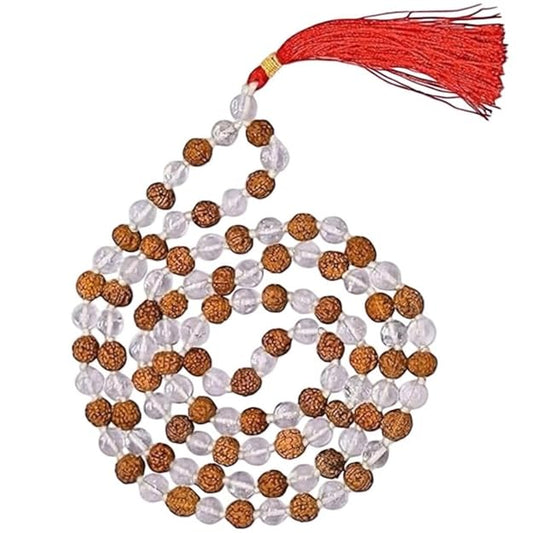 Sphatik Rudraksha Mala 57+1: Benefits, Uses & Spiritual Significance