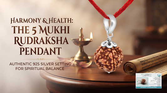 925 Silver Rudraksha Pendant with Natural Bead