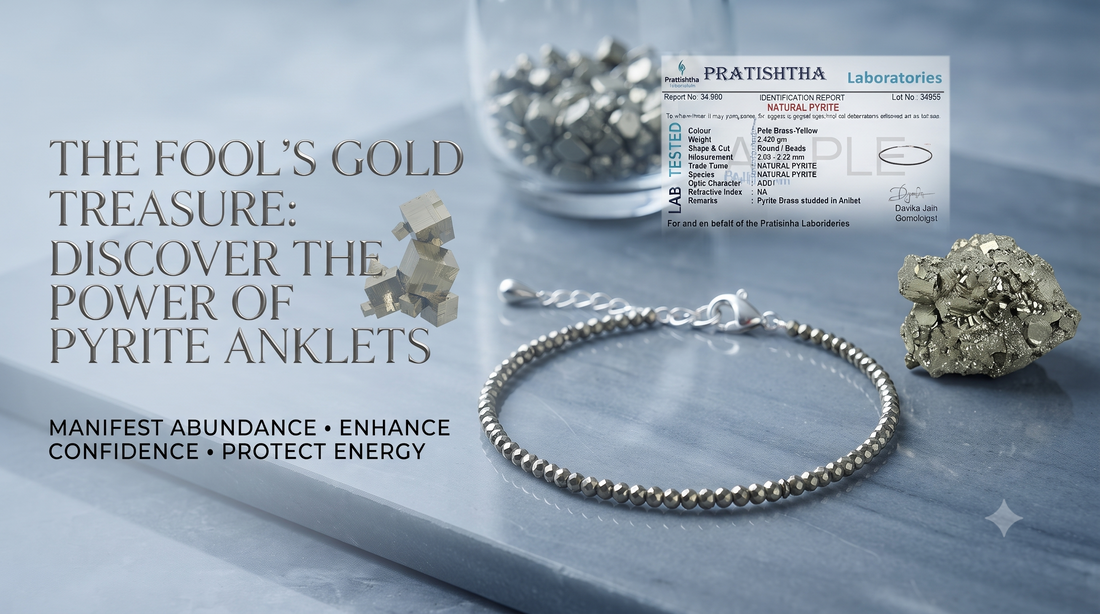 Pyrite Anklet for Wealth & Protection | Natural Crystal Anklet for Money & Luck