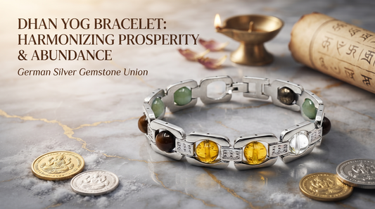 Dhan Yog Bracelet in German Silver | Wealth & Prosperity Bracelet | Spiritual Healing Jewellery for Luck & Financial Growth